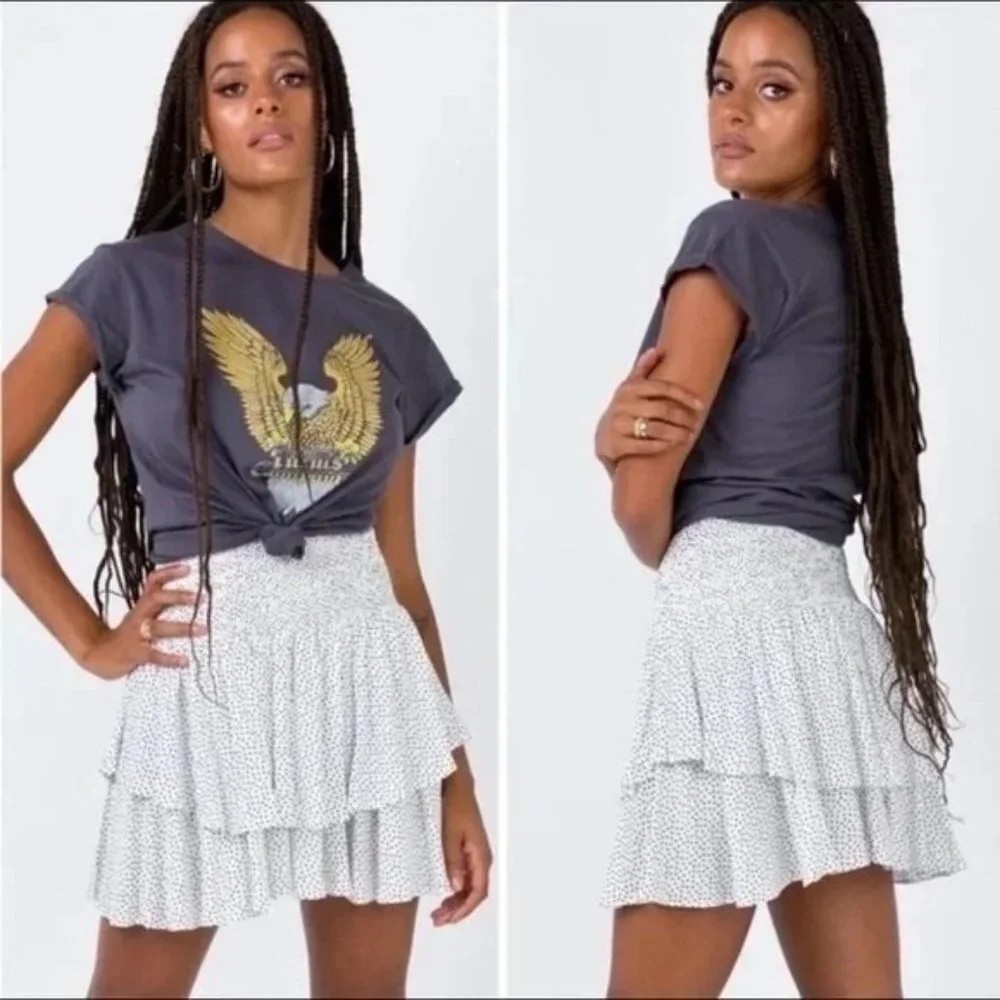 NWT Princess Polly Wild Love Mini Skirt white size 8AU/4 US‎
